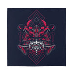 Geometric Samurai Mask Print Silk Bandana