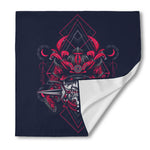 Geometric Samurai Mask Print Silk Bandana