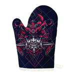 Geometric Samurai Mask Print Single Oven Mitt