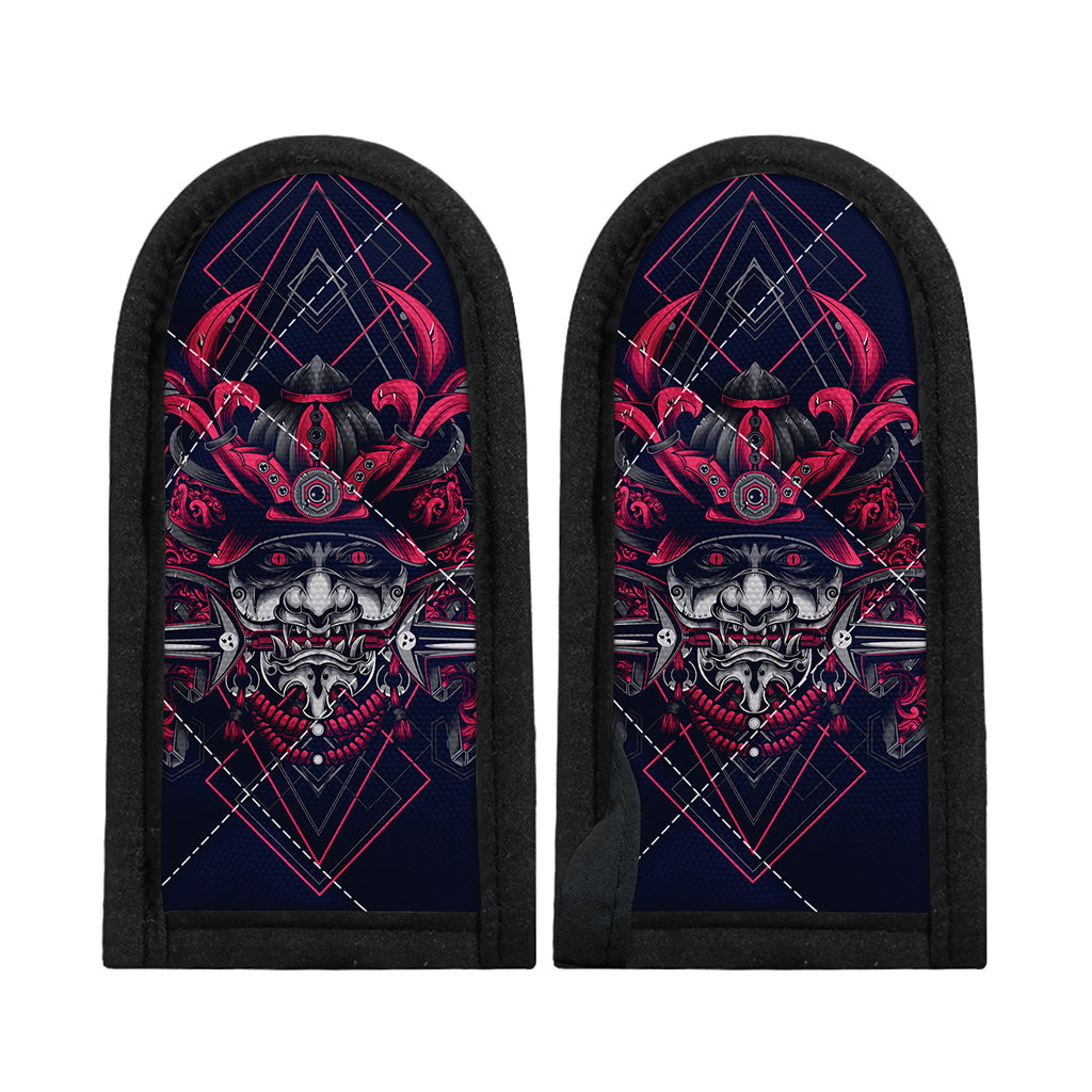 Geometric Samurai Mask Print Skillet Handle Cover