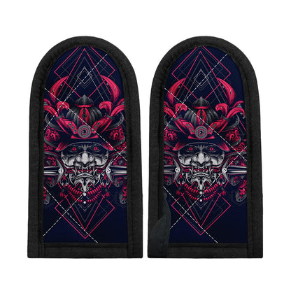 Geometric Samurai Mask Print Skillet Handle Cover