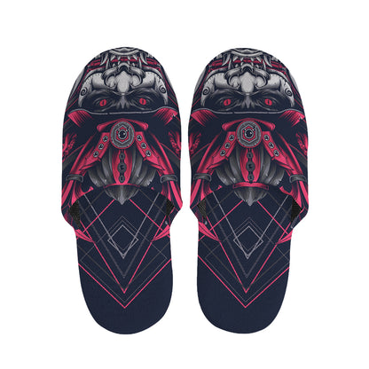 Geometric Samurai Mask Print Slippers