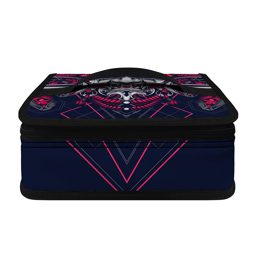 Geometric Samurai Mask Print Small Lunch Bag