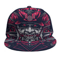 Geometric Samurai Mask Print Snapback Cap
