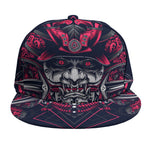Geometric Samurai Mask Print Snapback Cap