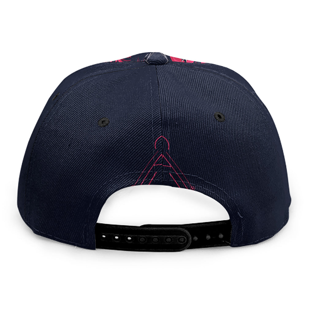 Geometric Samurai Mask Print Snapback Cap