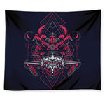 Geometric Samurai Mask Print Tapestry