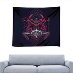 Geometric Samurai Mask Print Tapestry
