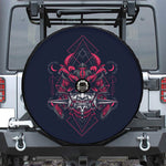 Geometric Samurai Mask Print Tire Cover With Camera Hole