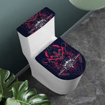 Geometric Samurai Mask Print Toilet Lid And Tank Cover Set