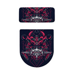 Geometric Samurai Mask Print Toilet Lid And Tank Cover Set