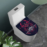 Geometric Samurai Mask Print Toilet Lid Cover