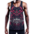 Geometric Samurai Mask Print Men's Workout Tank Top