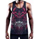 Geometric Samurai Mask Print Training Tank Top