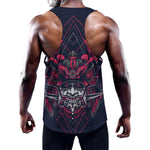 Geometric Samurai Mask Print Training Tank Top