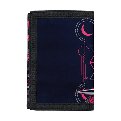 Geometric Samurai Mask Print Trifold Wallet