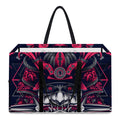 Geometric Samurai Mask Print Utility Tote Bag