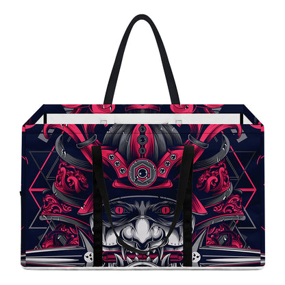 Geometric Samurai Mask Print Utility Tote Bag