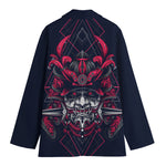 Geometric Samurai Mask Print Women's Blazer