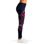 Geometric Samurai Mask Print Women's Leggings