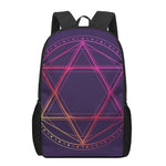 Geometric Star of David Print 17 Inch Backpack