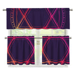 Geometric Star of David Print 3 Piece Kitchen Curtains