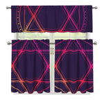 Geometric Star of David Print 3 Piece Kitchen Curtains