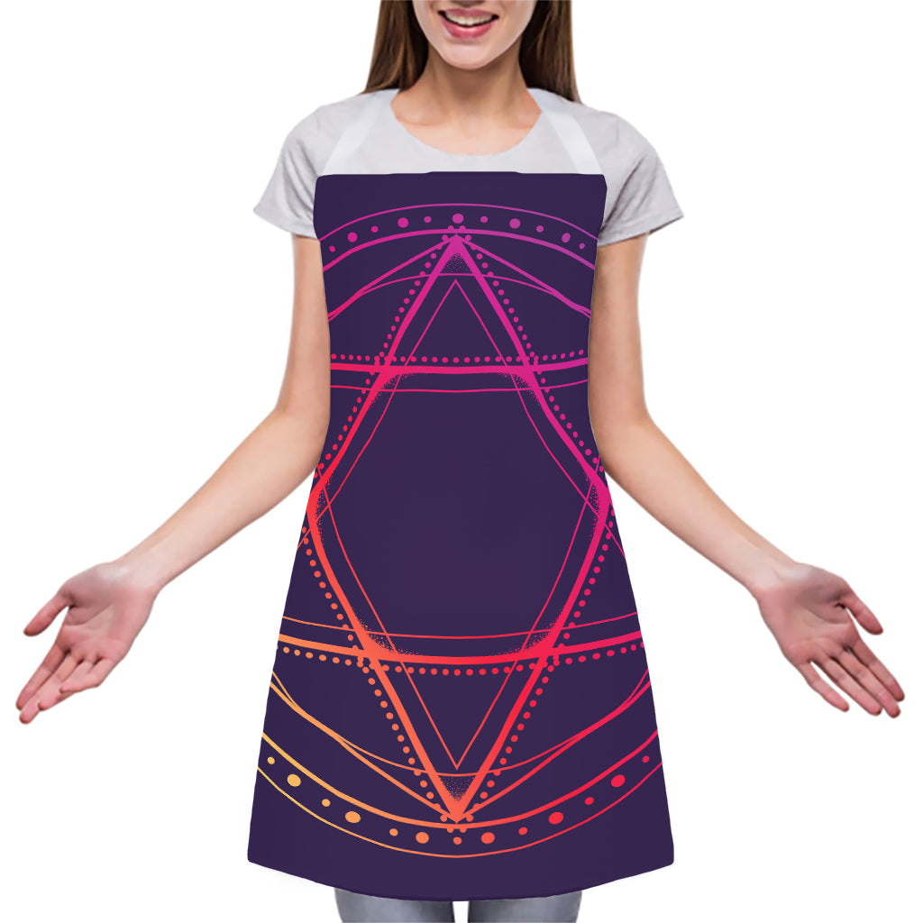 Geometric Star of David Print Adjustable Apron