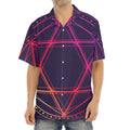Geometric Star of David Print Aloha Shirt