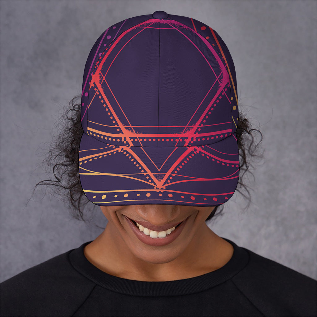 Geometric Star of David Print Baseball Cap