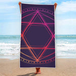 Geometric Star of David Print Beach Towel
