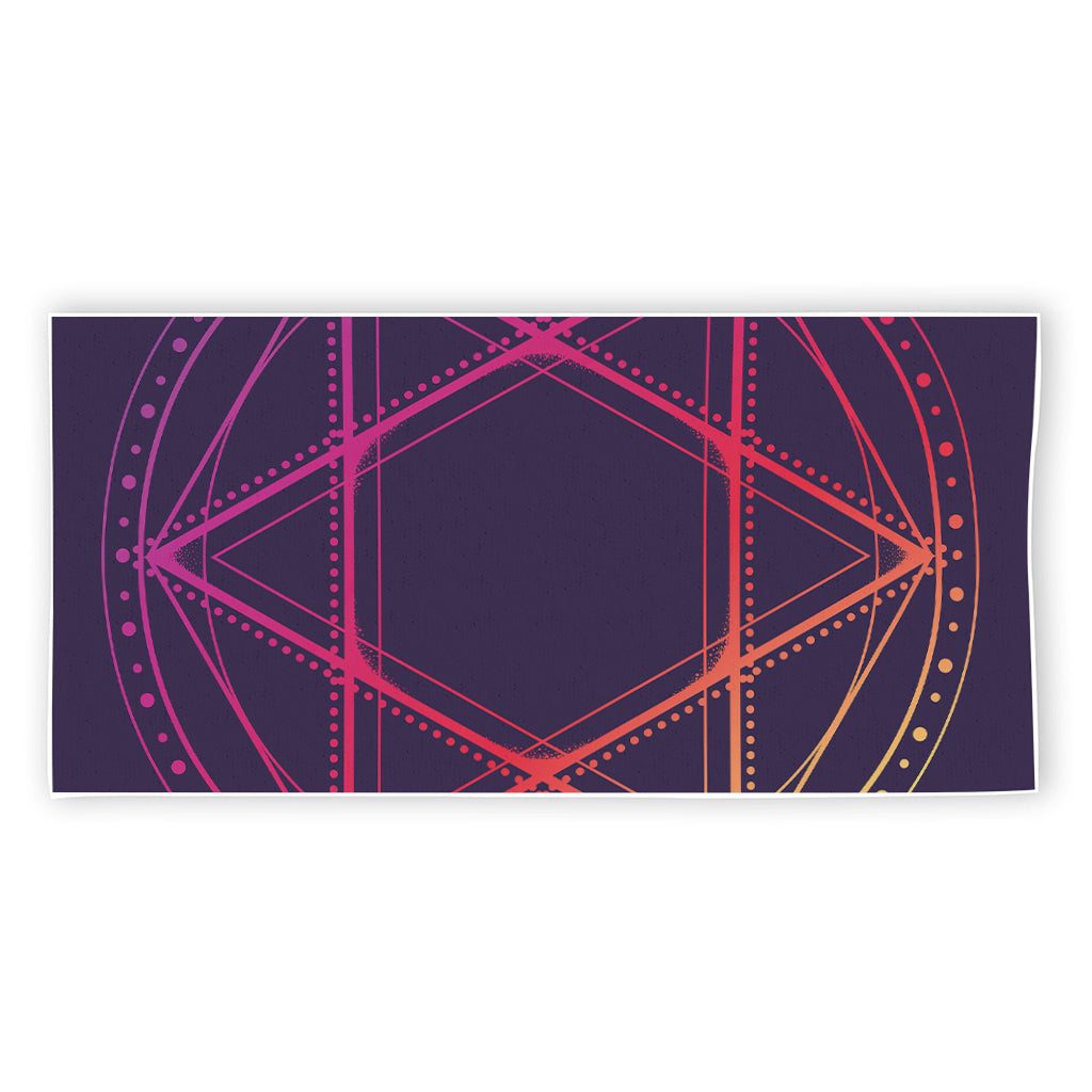 Geometric Star of David Print Beach Towel