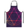 Geometric Star of David Print Bib Apron With Pocket