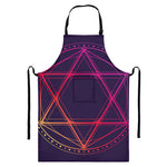 Geometric Star of David Print Bib Apron With Pocket