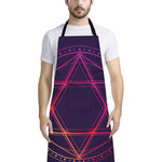 Geometric Star of David Print Bib Apron With Pocket