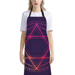 Geometric Star of David Print Bib Apron With Pocket