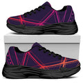 Geometric Star of David Print Black Chunky Shoes