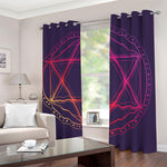 Geometric Star of David Print Blackout Grommet Curtains
