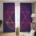 Geometric Star of David Print Dimout Pencil Pleat Curtains