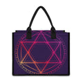 Geometric Star of David Print Canvas Tote Bag