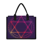 Geometric Star of David Print Canvas Tote Bag