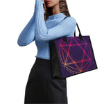Geometric Star of David Print Canvas Tote Bag