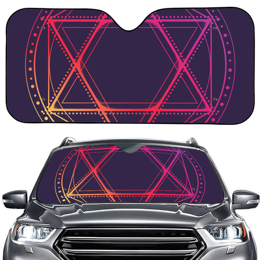 Geometric Star of David Print Car Windshield Sun Shade