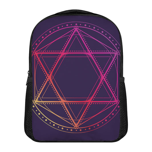 Geometric Star of David Print Casual Backpack