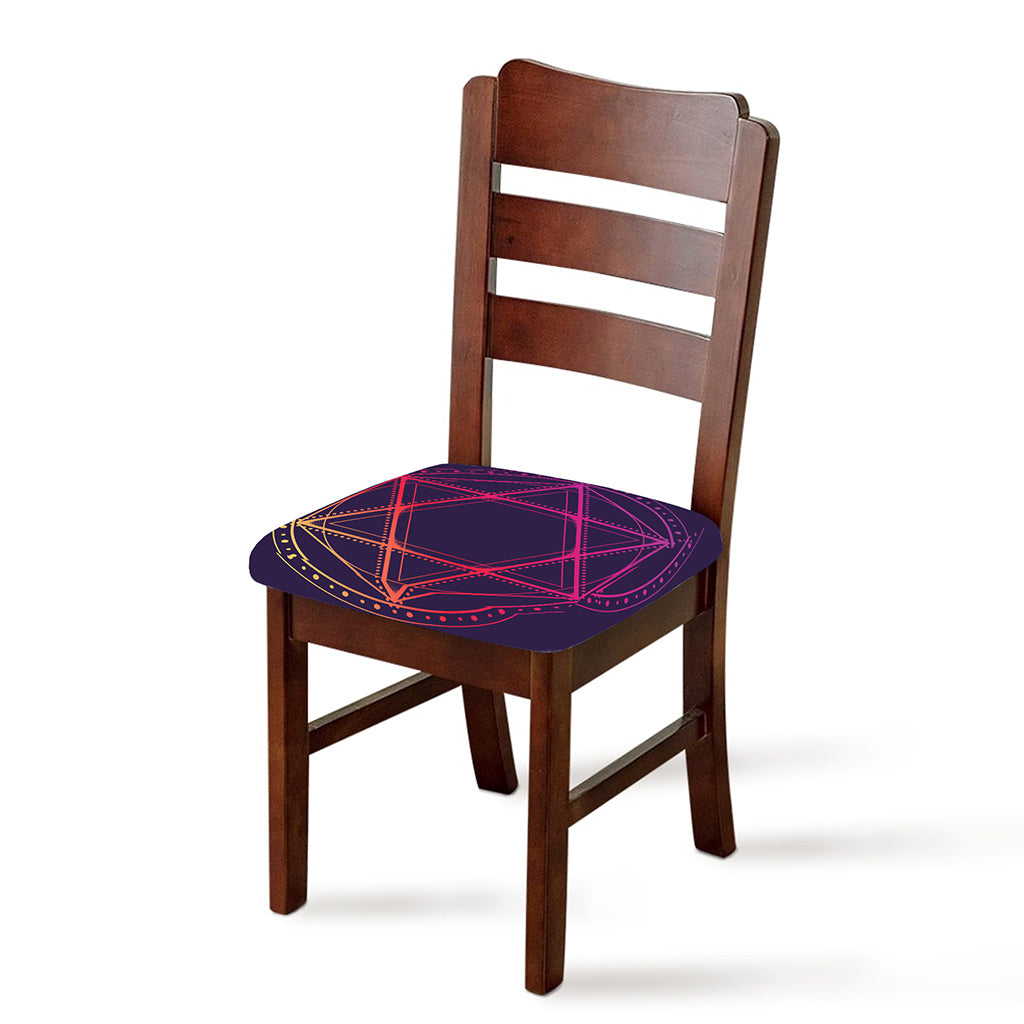 Geometric Star of David Print Chair Cushion Cover