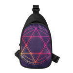 Geometric Star of David Print Chest Bag