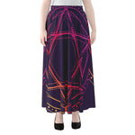 Geometric Star of David Print Chiffon Maxi Skirt