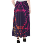 Geometric Star of David Print Chiffon Maxi Skirt