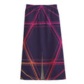Geometric Star of David Print Cotton Front Slit Maxi Skirt