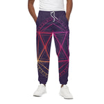 Geometric Star of David Print Cotton Pants